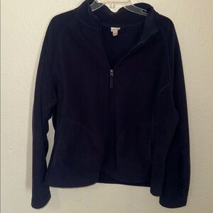 Navy Blue Zip-Up Fleece Jacket